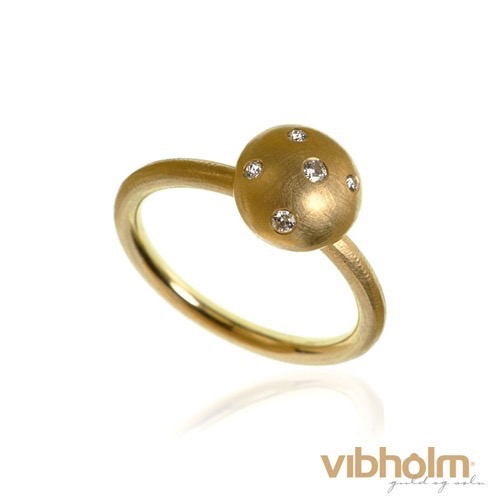 Dulong Fine Jewelry - Mushroom ring stor - guld M/brillianter - MUS3-A2070
