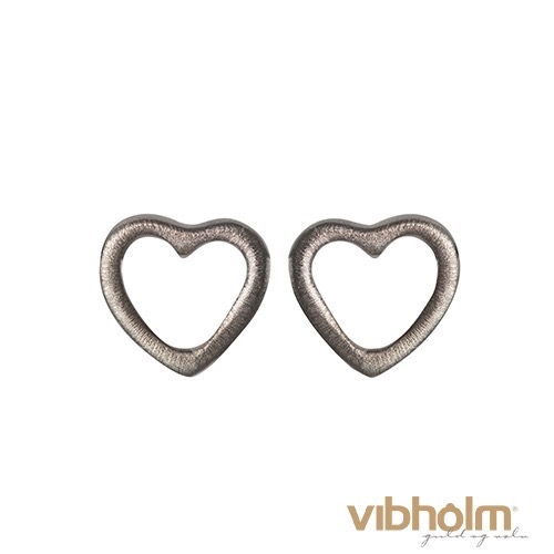 Nordahl Jewellery Icon hjerte Ørestikker i oxyderet sterlingsølv 344 610