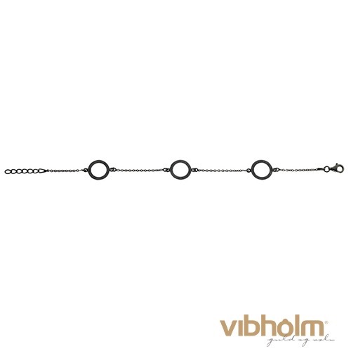 Nordahl Jewellery Circle Armbånd i oxyderet sterlingsølv, 12 mm 825 317