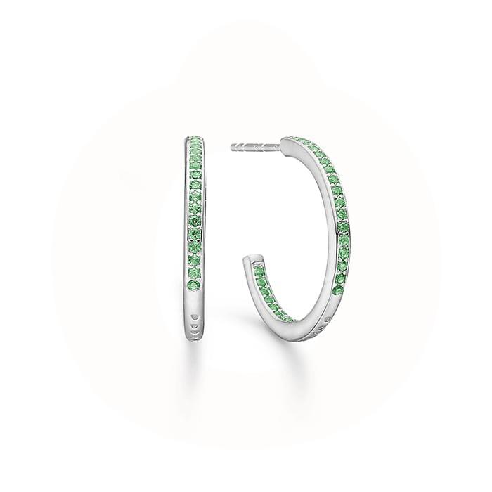 Precious Peak - Green Rainbow Creoler - sterlingsølv 8117076