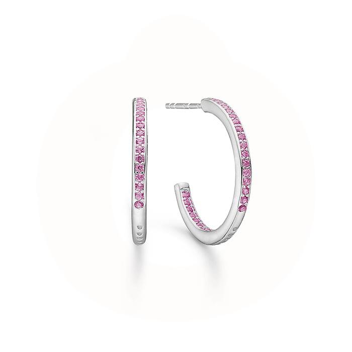 Precious Peak - Pink Rainbow Creoler - sterlingsølv 8117078