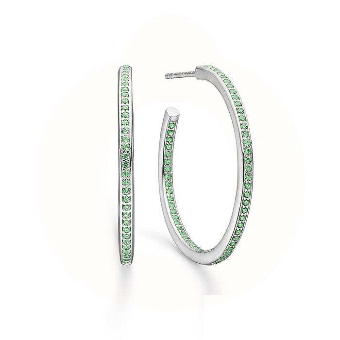 Precious Peak - Green Rainbow Creoler - sterlingsølv 8117081