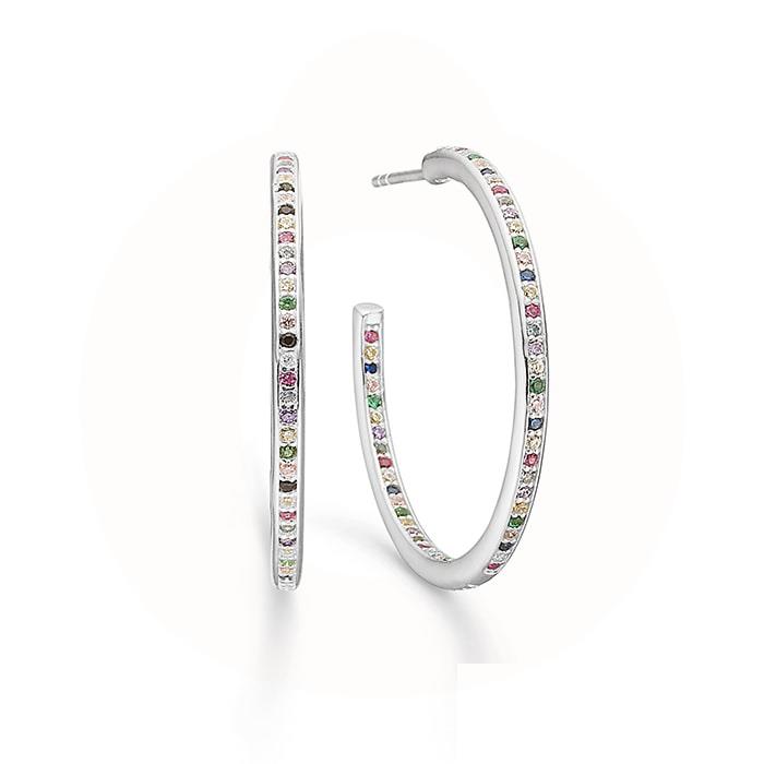 Precious Peak - Multi Rainbow Creoler - sterlingsølv 8117084