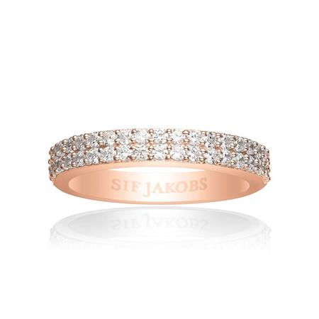 Sif Jakobs - Corte Due ring - rosaforgyldt sølv med hvide zirkonia