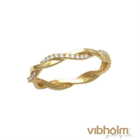 Vibholm - Snoet ring - 9 karat guld m/zirkonia ST45593