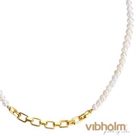 LuvaLu Jewellery - Barok Collier - forgyldt sølv m/ferskvandsperler 11W.550.09