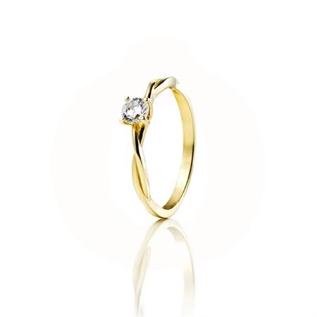 Vibholm GULD - Snoet ring - med zirkonia i 9 karat guld ST46544