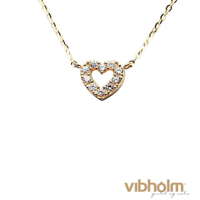 Vibholm - Hjerte halskæde - 9 karat guld NC0052-1