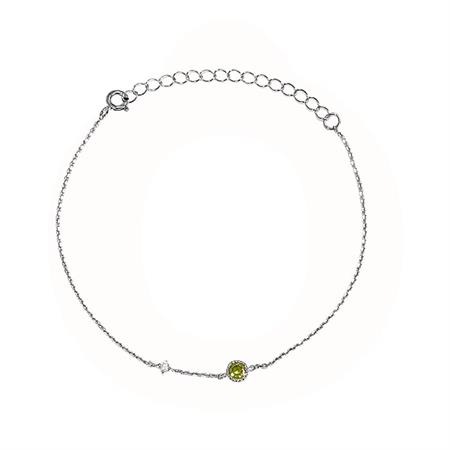 LuvaLu Jewellery - Armbånd Med Grøn Zirkonia - sterlingsølv LS10051R