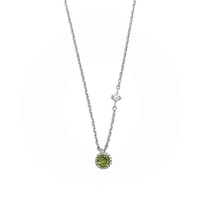 LuvaLu Jewellery - Halskæde med grøn Zirkonia - sterlingsølv LS20149R
