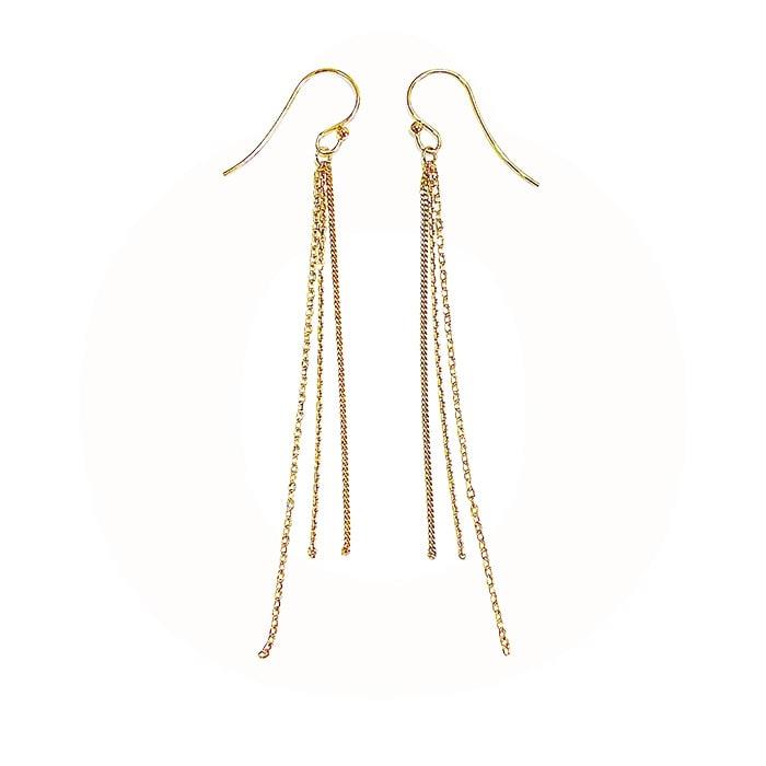 LuvaLu Jewellery - Ørebøjler Med Kæder - forgyldt sølv LS60150G