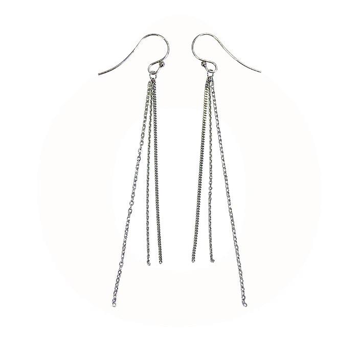 LuvaLu Jewellery - Ørebøjler Med Kæder - sølv LS60150R