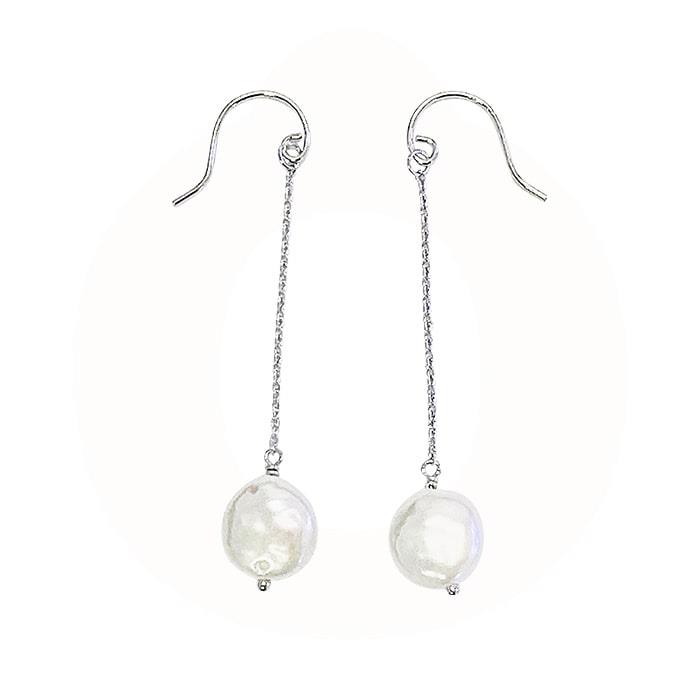LuvaLu Jewellery - Perle Ørebøjler - sølv m/ferskvandsperler LS60158R