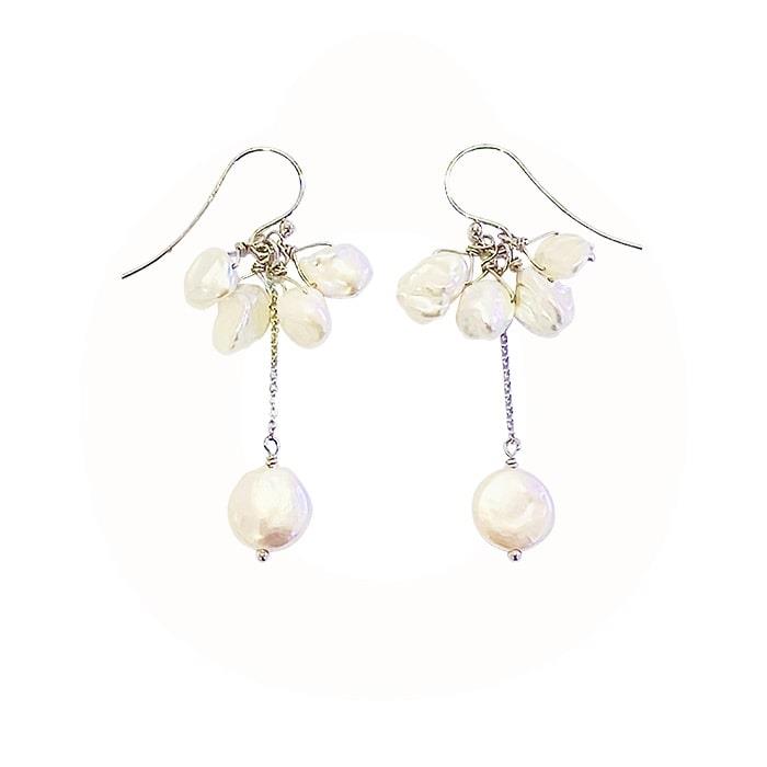 LuvaLu Jewellery - Perle Ørebøjler - sølv m/ferskvandsperler LS60192R