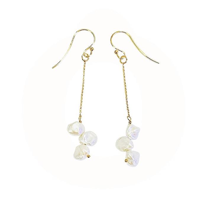 LuvaLu Jewellery - Perle Ørebøjler - forgyldt sølv m/ferskvandsperler LS60193G