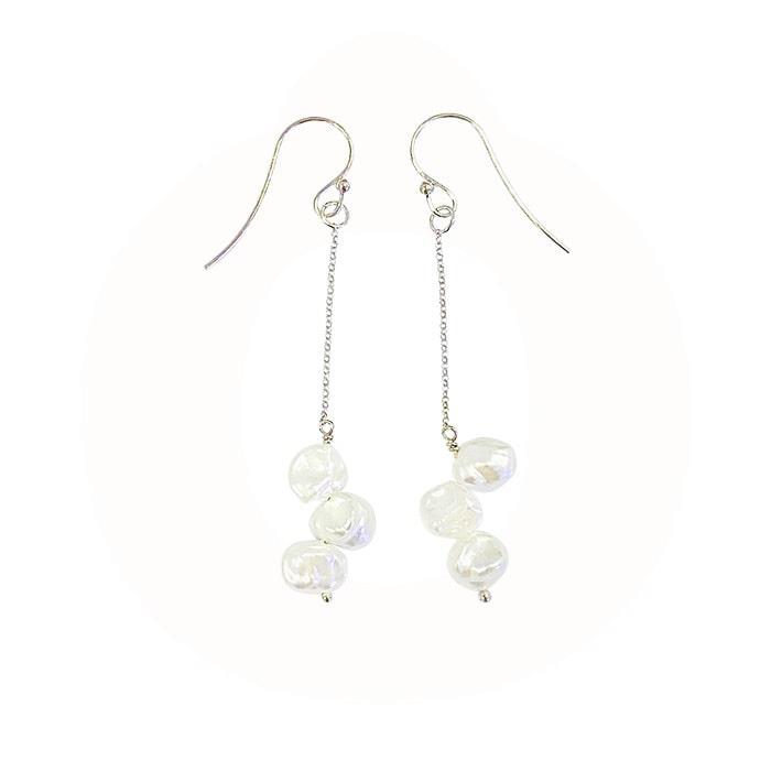 LuvaLu Jewellery - Perle Ørebøjler - sølv m/ferskvandsperler LS60193R