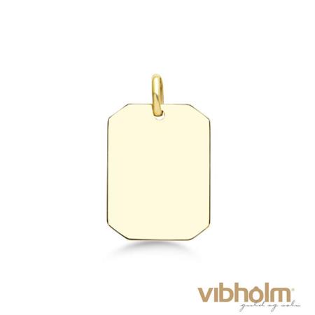 Vibholm GULD - Vedhæng ID plade - 8 karat guld OZ-P0001-02