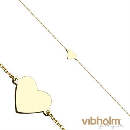 Vibholm GULD - Hjerte Armbånd - 8 karat guld OZ-XB144