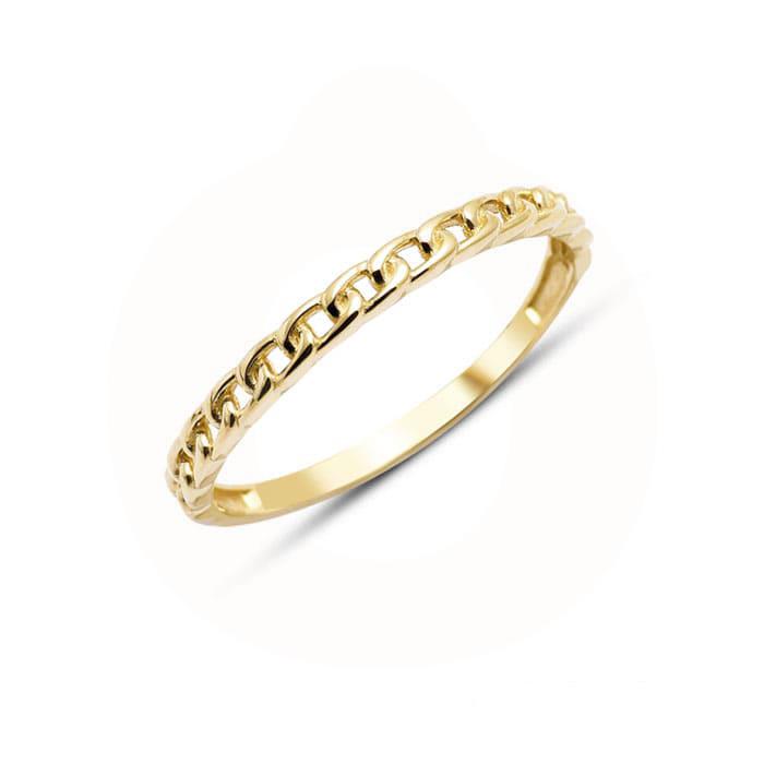 Vibholm GULD - Smal Chain ring - 8 karat guld OA-TS906