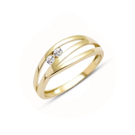 Vibholm GULD - Ring - 8 karat guld m/ 2 zirkonia OA-TYZ1730