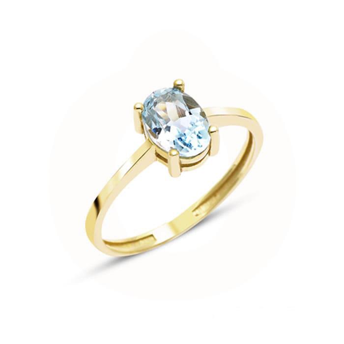Vibholm GULD - Ring - 8 karat guld m/blå topas ZS-CR0102-TOPAS