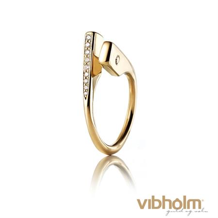 Vibholm Handmade - Knold Ring i 14 karat rødguld m/diamanter V-001-585RG