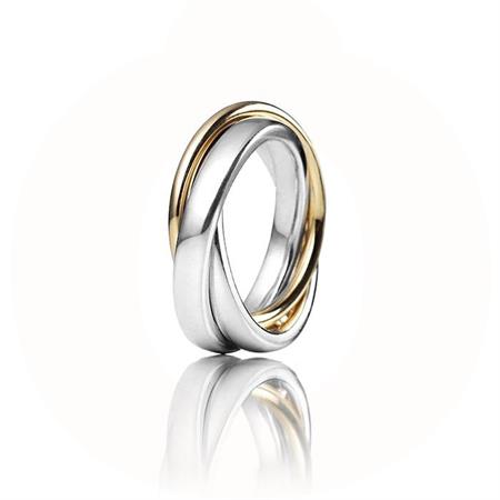 Vibholm Handmade - 3-i-1 ring i sølv/14 karat rødguld V-006-3I1