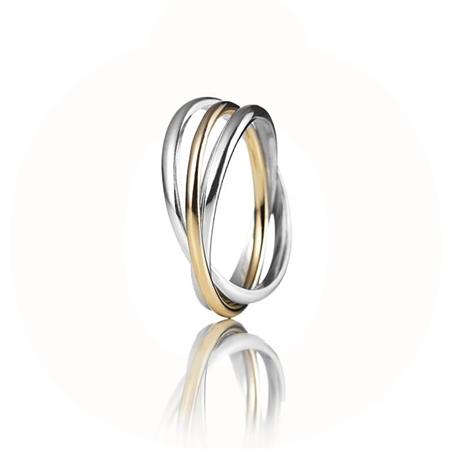 Vibholm Handmade - 3-i-1 ring i sølv/14 karat rødguld V-008-3I1
