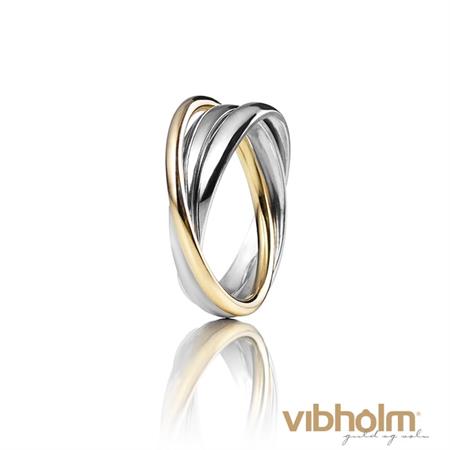 Vibholm Handmade - 3-i-1 ring i sølv/14 karat rødguld V-007-3I1